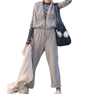 Free People Movement Heather Gray Jumpsuit with Hood Small NWT